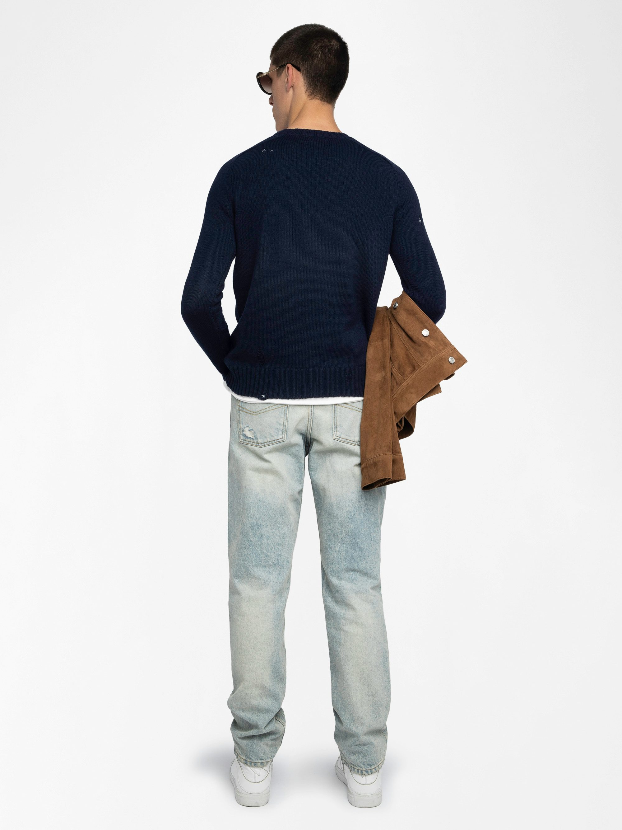 Jordan Jumper - Round neck jumper with distressed effect.